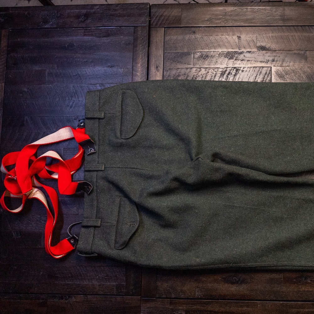 Filson MACKINAW WOOL FIELD PANTS Size 40 Vintage Made in USA with suspenders
